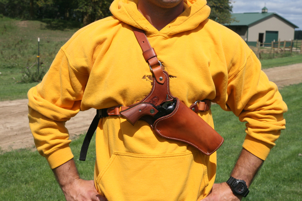 The Guides Choice Chest Holster from Diamond D Leather.